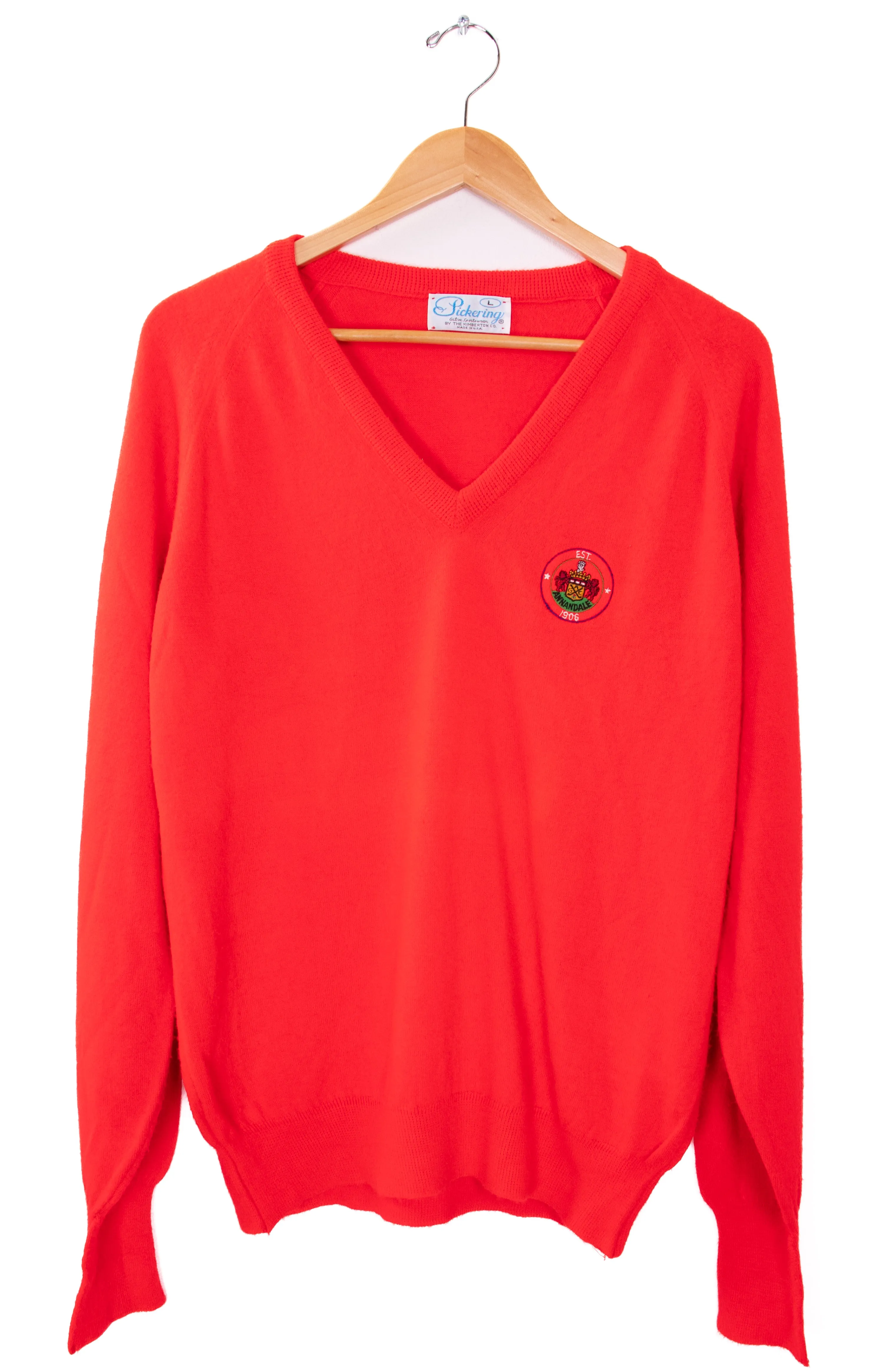 80s-90s Pickering Red V-Neck Sweater