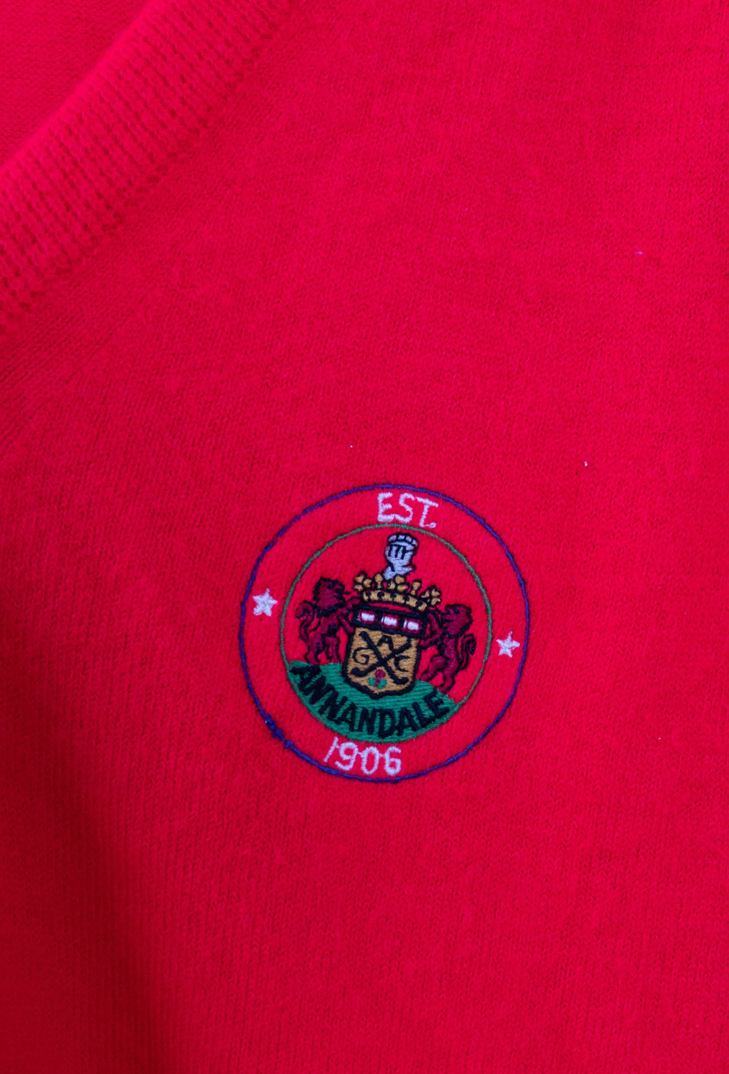 80s-90s Pickering Red V-Neck Sweater