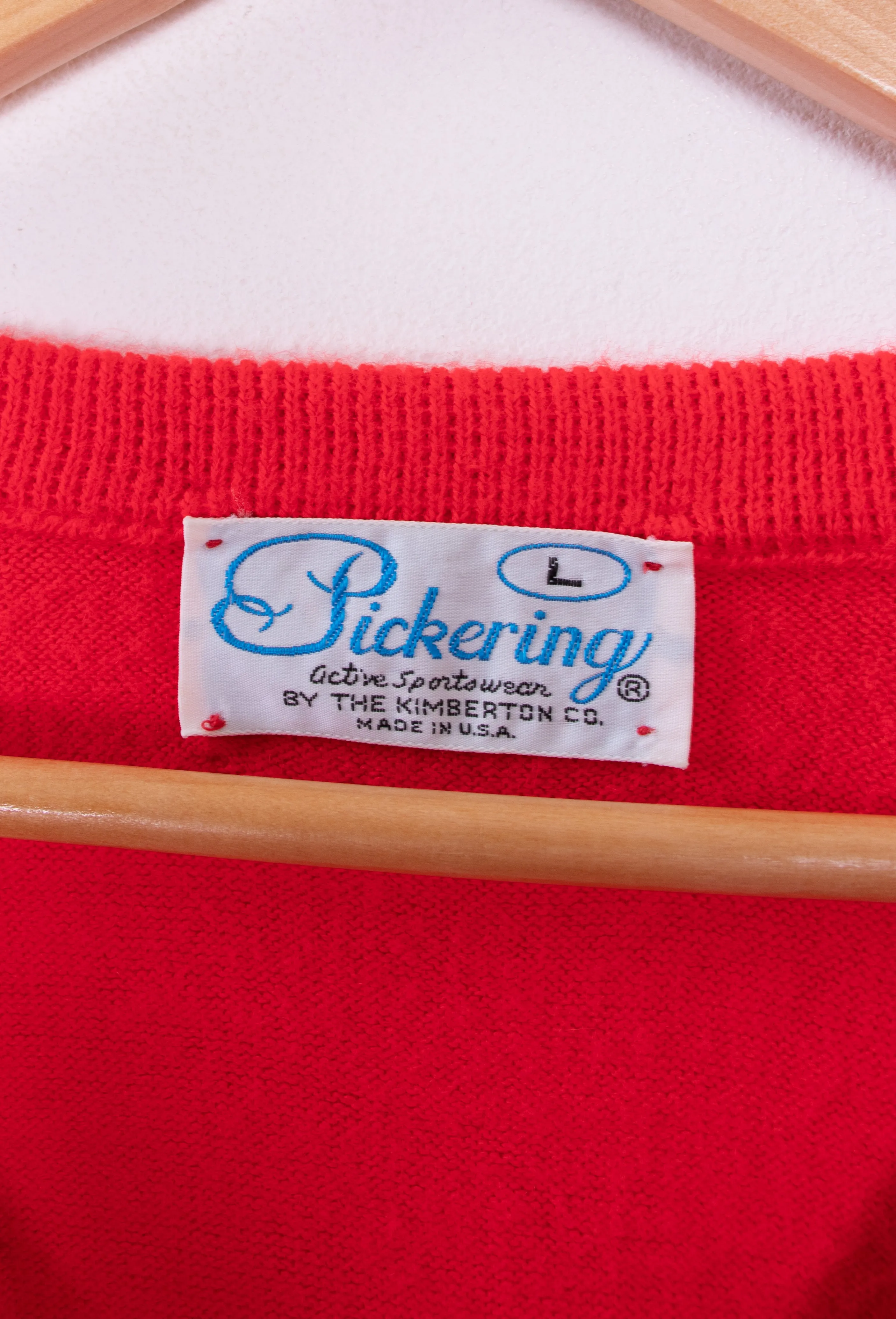 80s-90s Pickering Red V-Neck Sweater