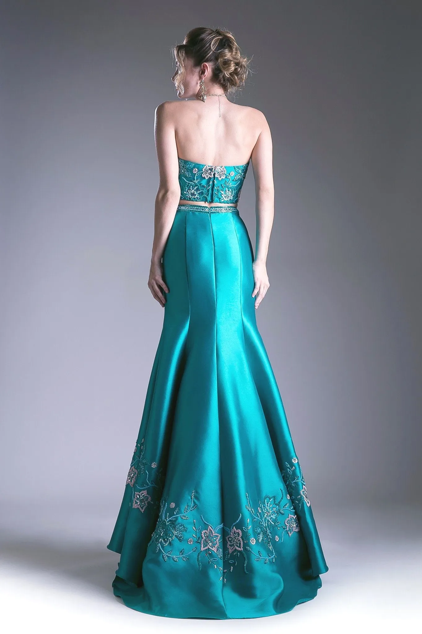 Beaded Two Piece Mermaid Dress by Cinderella Divine 62211