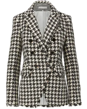 Black and Off White Houndstooth Miller Dickey Jacket