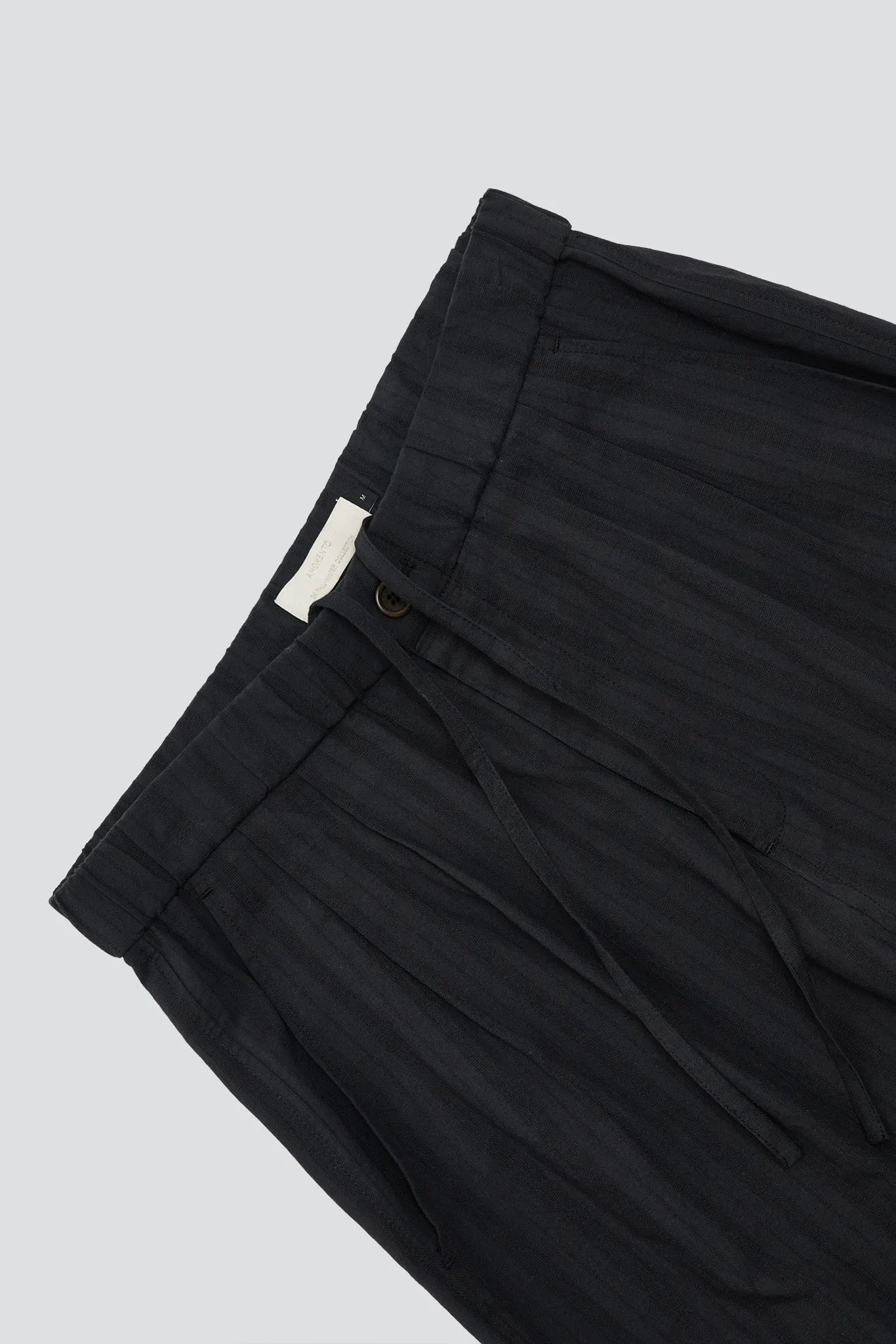 Black Stripe Drawstring Pants