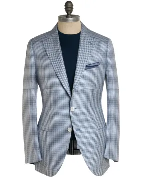 Blue and Light Blue Mini Houndstooth Sportcoat