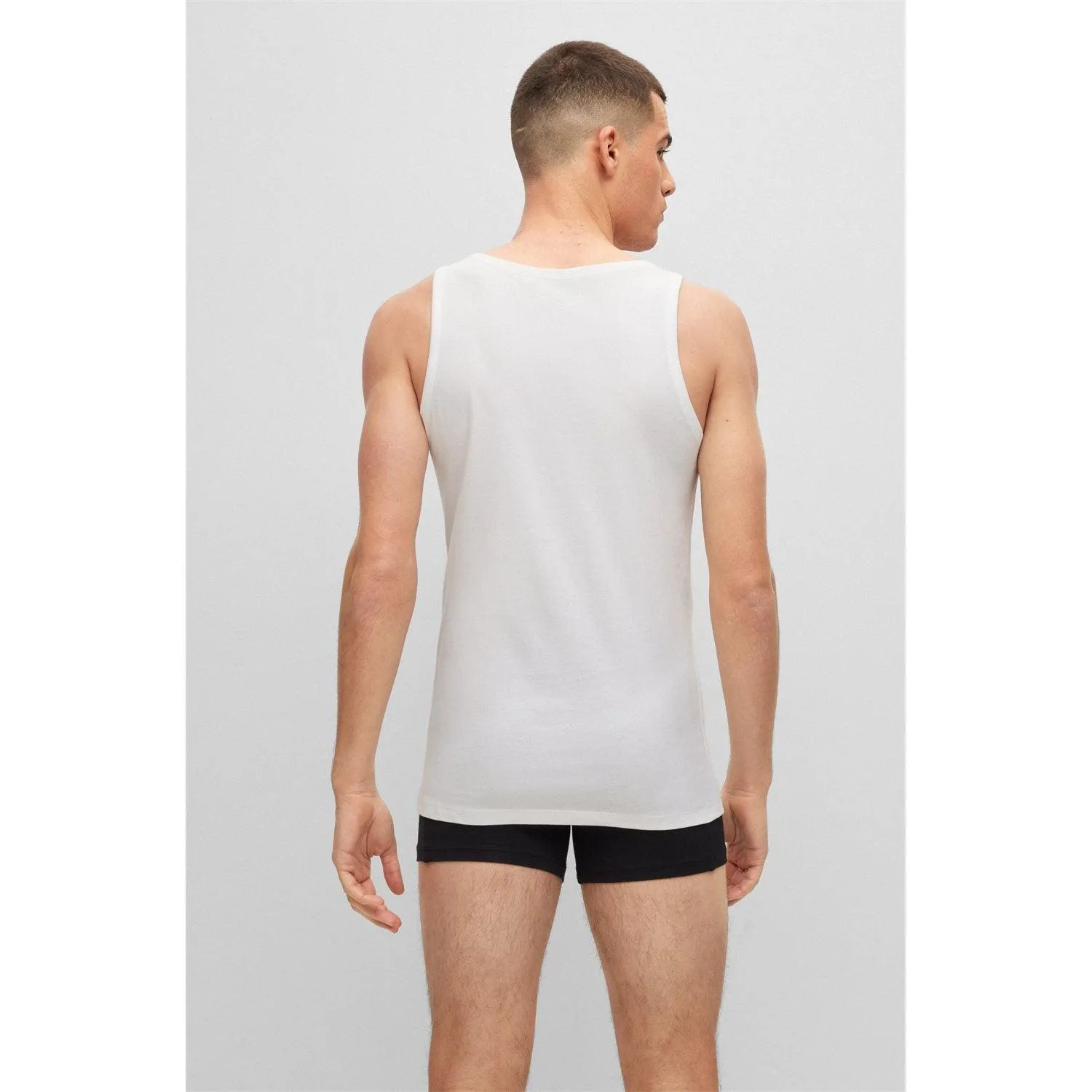 BOSS 3 Pack Classic Cotton Tank Top - Black/White/Grey