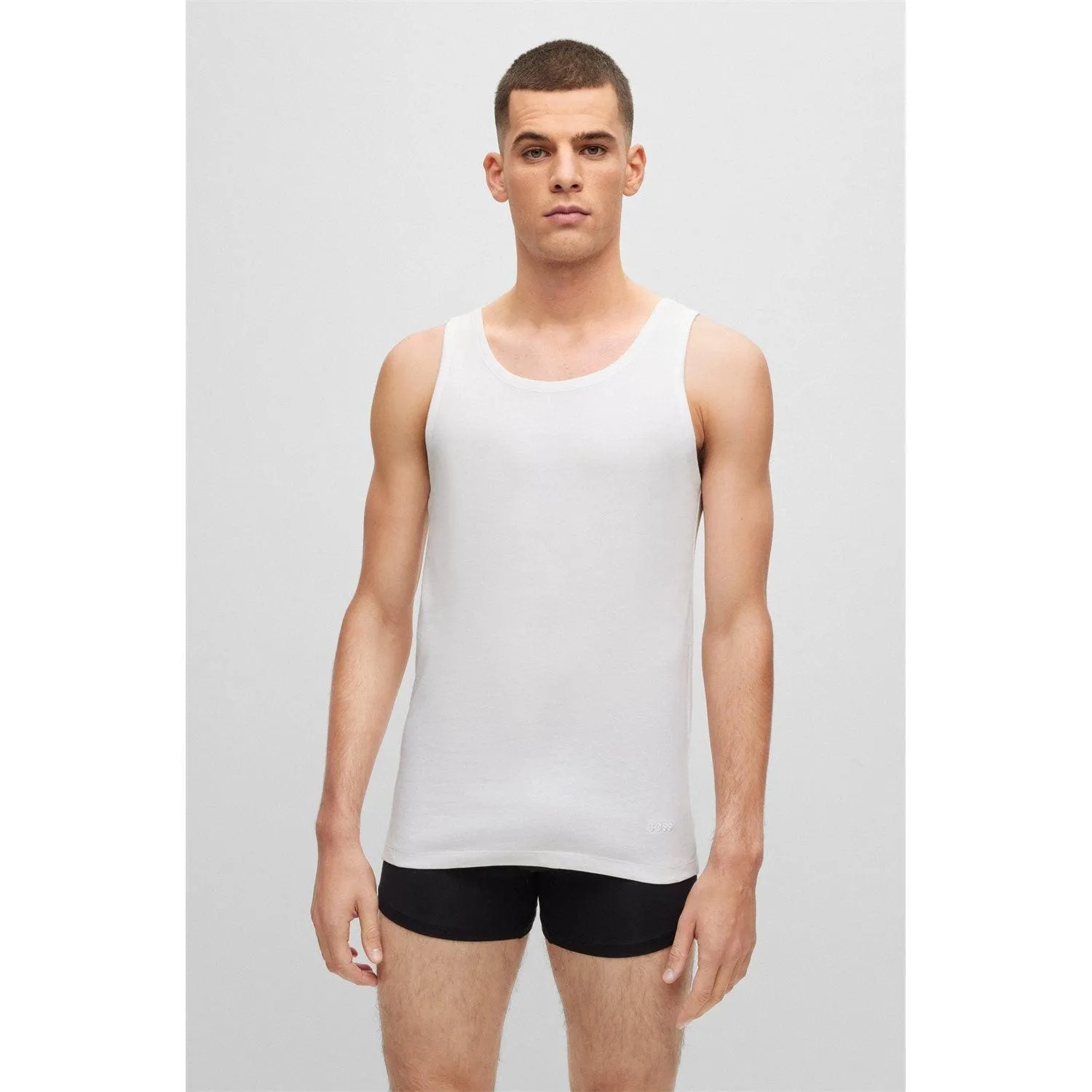 BOSS 3 Pack Classic Cotton Tank Top - Black/White/Grey