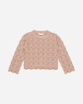 Crochet Knit Pullover || Rose