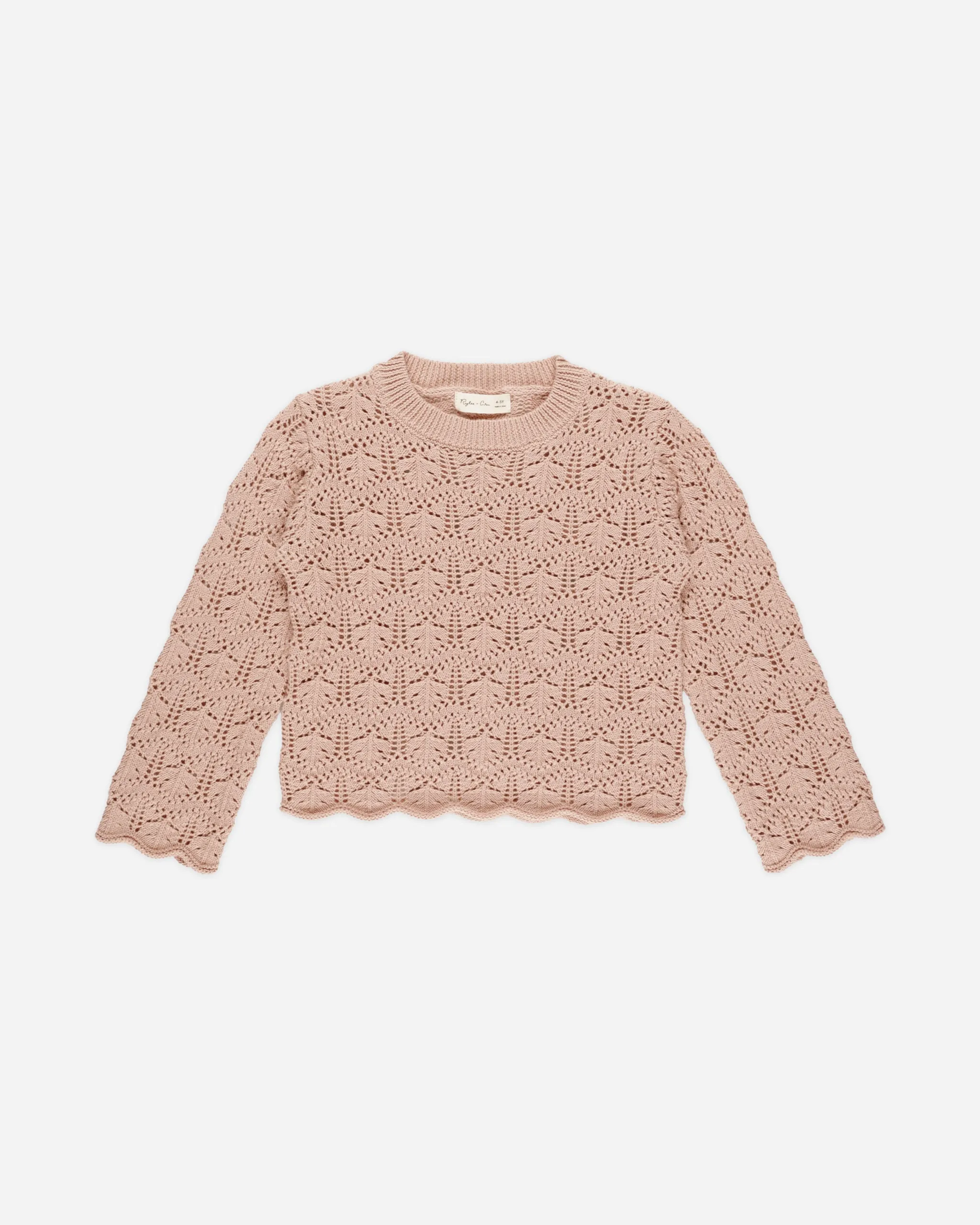 Crochet Knit Pullover || Rose