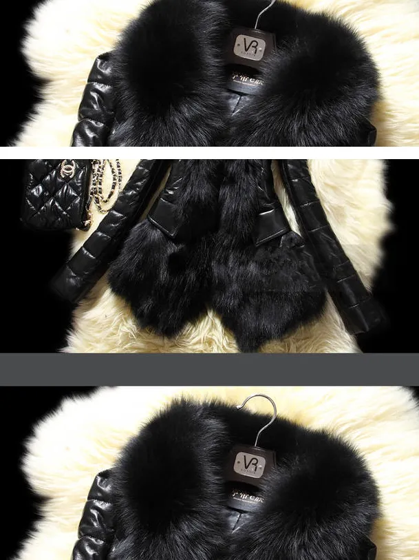 Faux fur  leather jacket