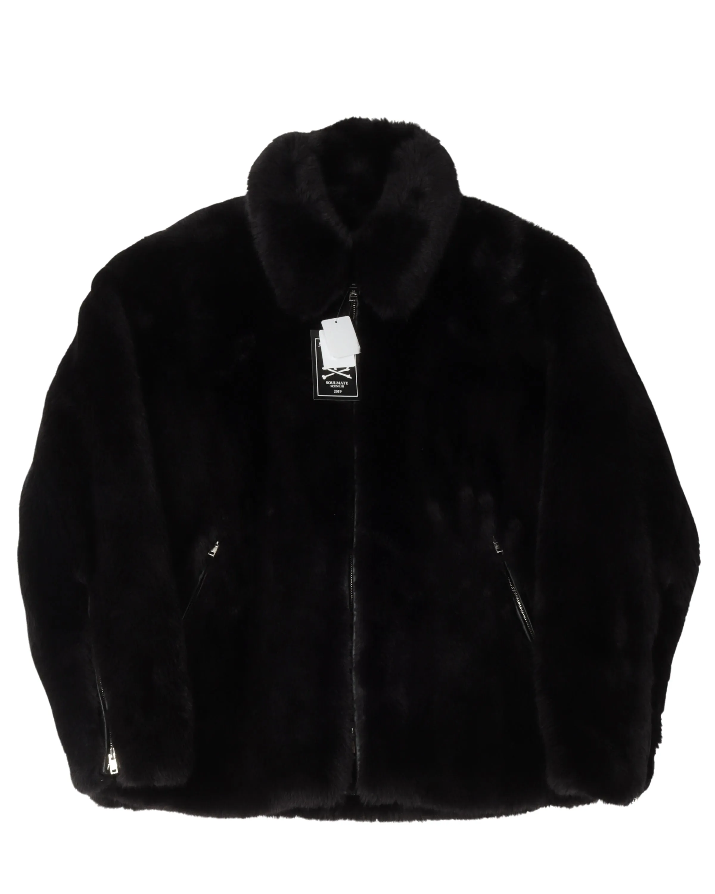 Faux Fur Skull & Crossbones Jacket