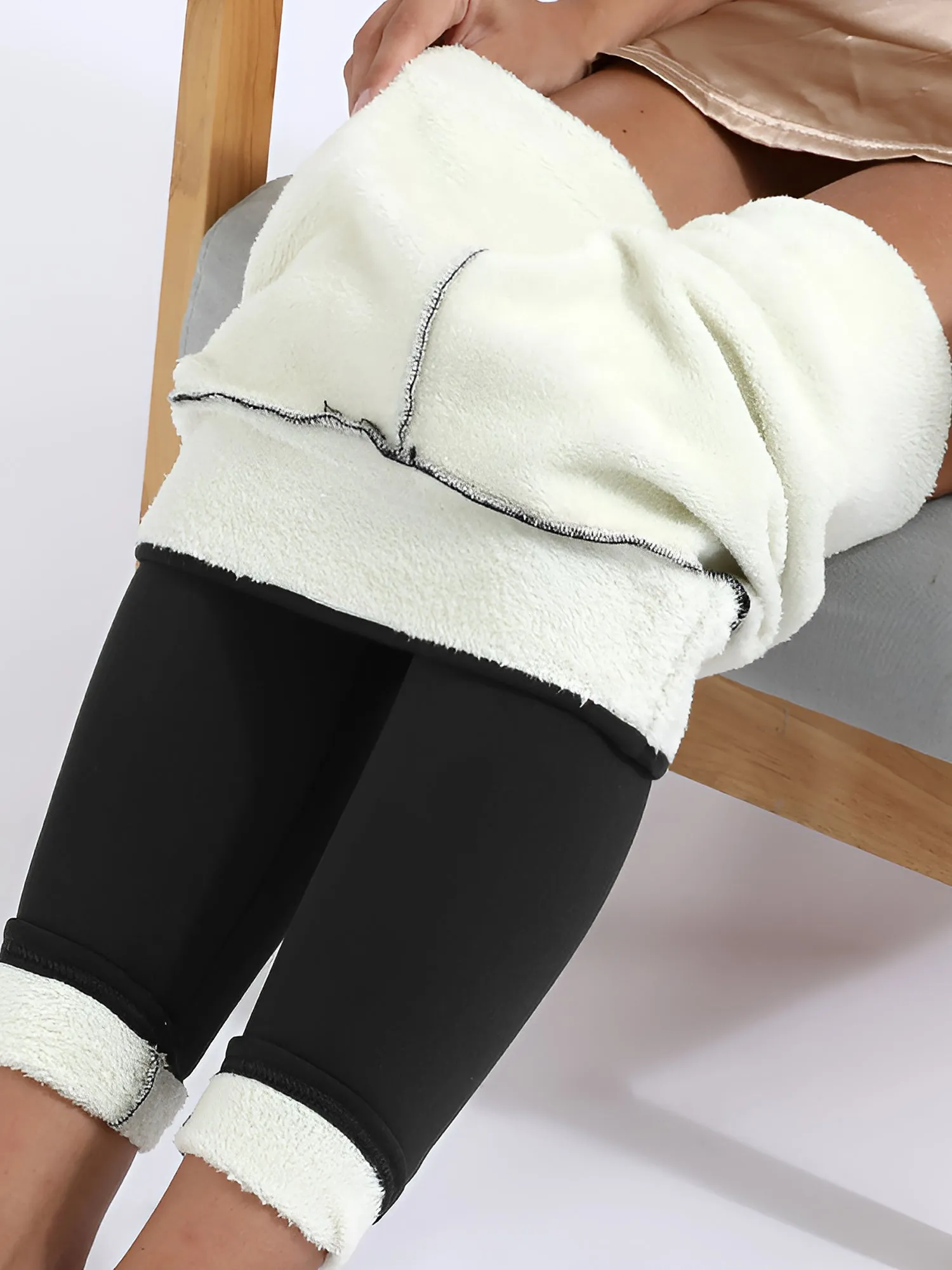 Fleece Thermal High Waist Solid Color Leggings