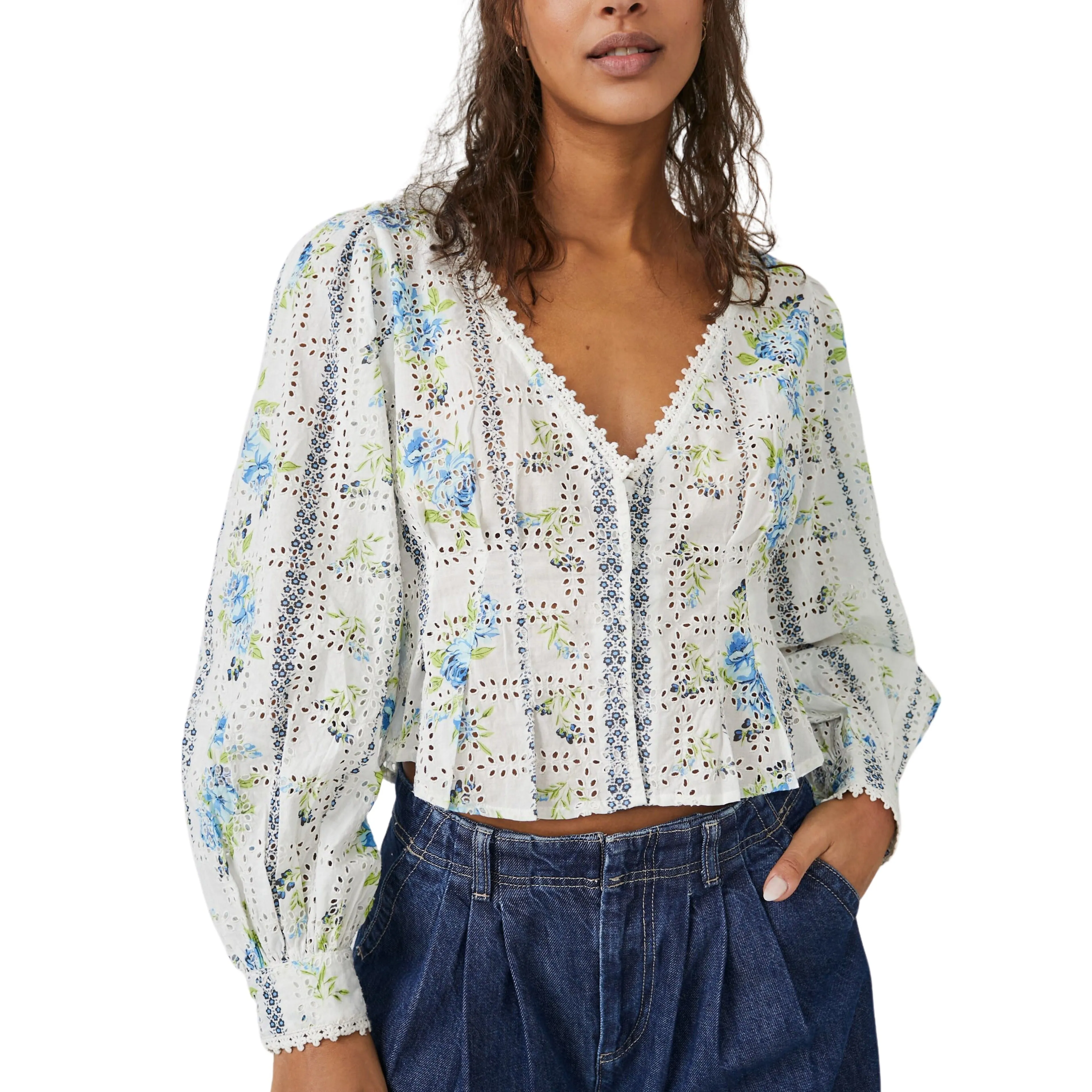 Free People Blossom Eyelet Top