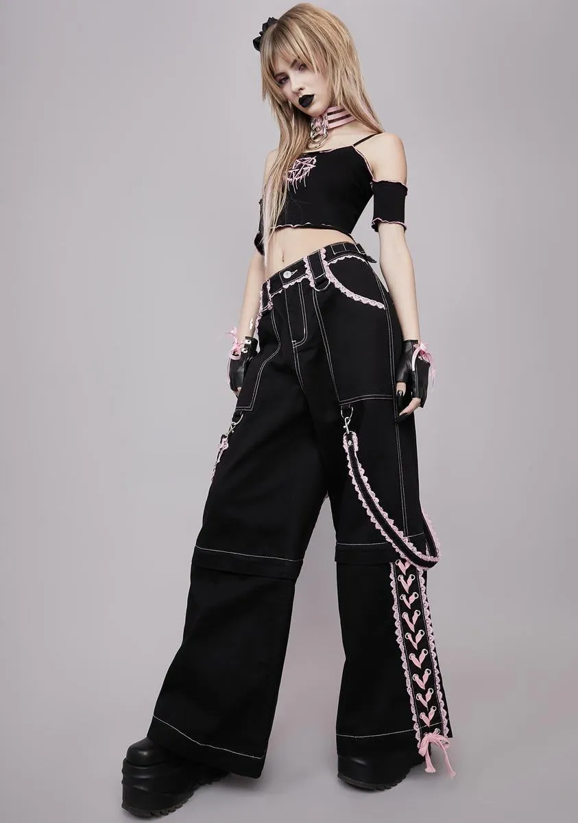 Frilly Power Of Evil Convertible Wide Leg Pants