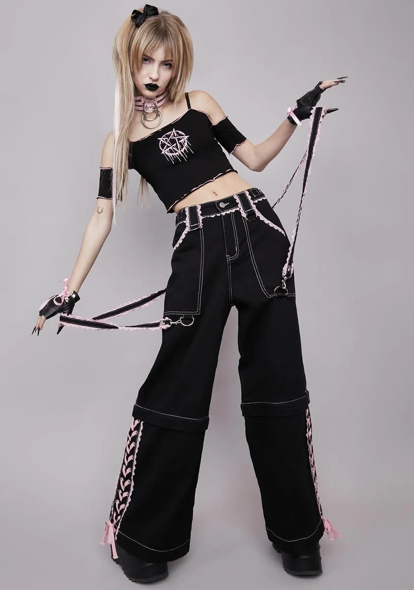 Frilly Power Of Evil Convertible Wide Leg Pants