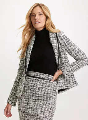 Houndstooth Print Blazer