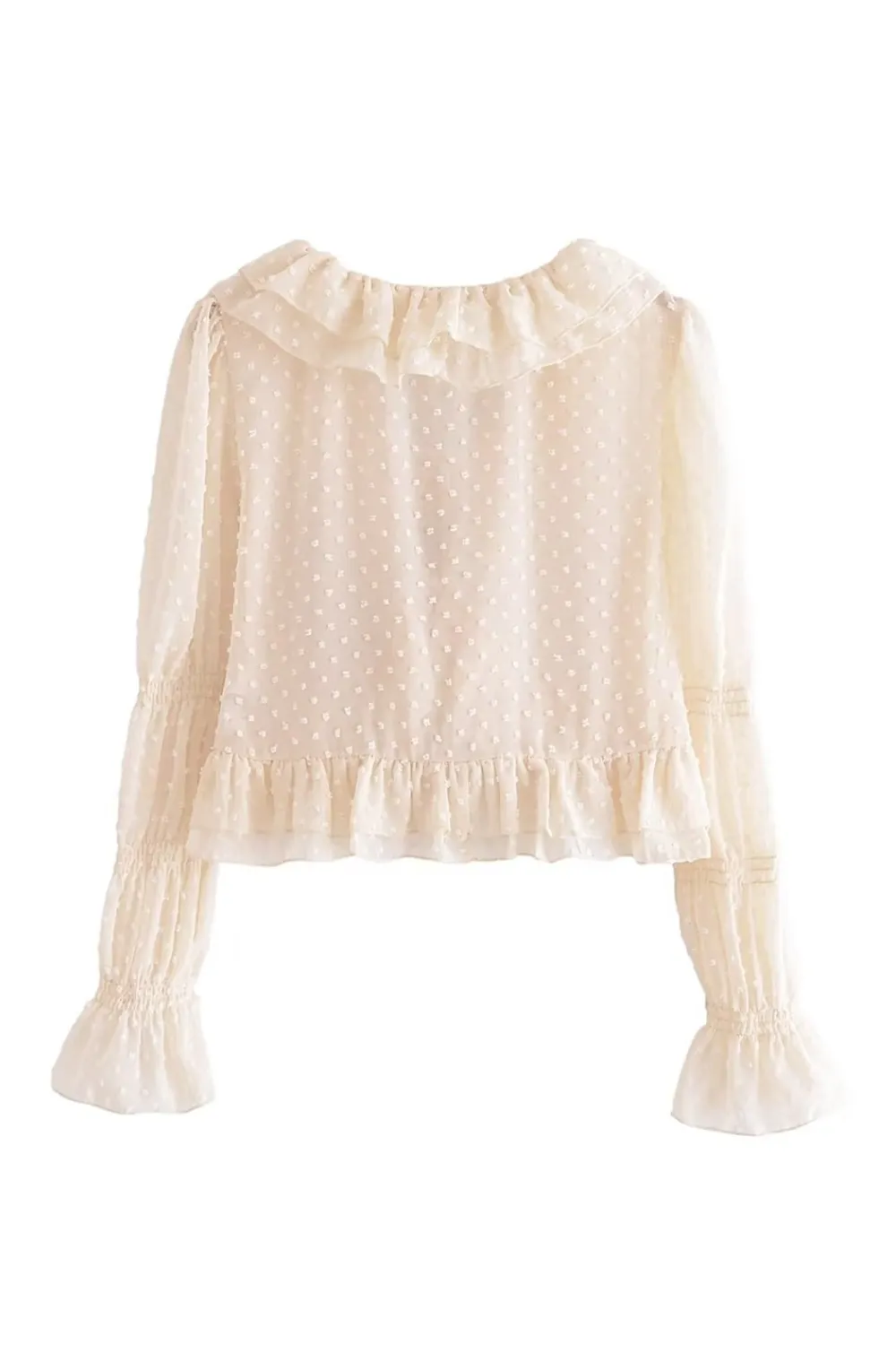 'Ivy' V-Neck Ruffled Short Blouse