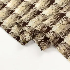 Japanese Loose Weave Brown Houndstooth Check Wool Suiting