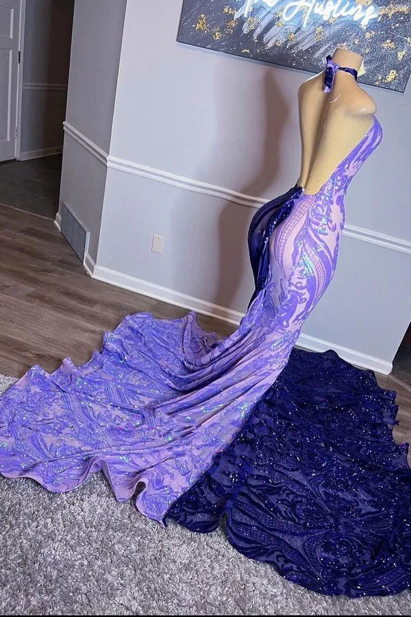 kamahe Beautiful Long Mix Colour Sleeveless Mermaid Prom Dress