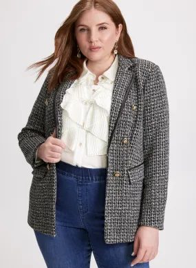 Knit Houndstooth Jacket