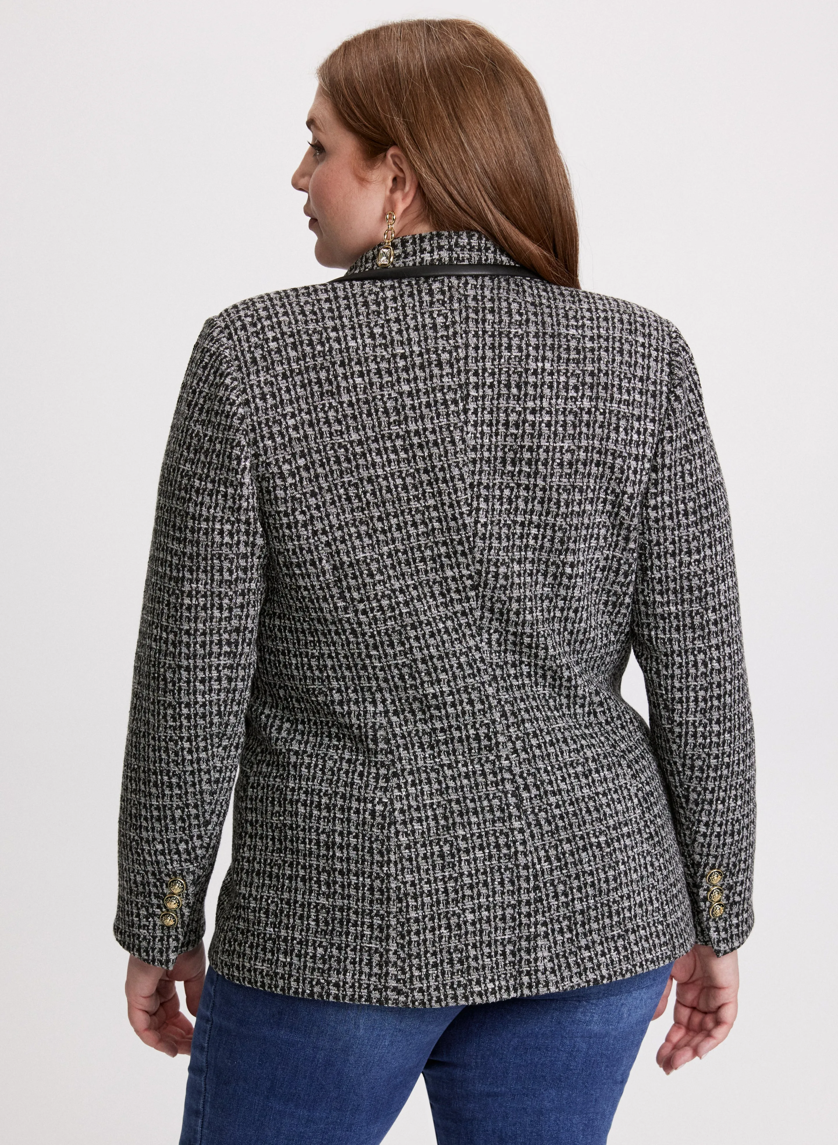 Knit Houndstooth Jacket