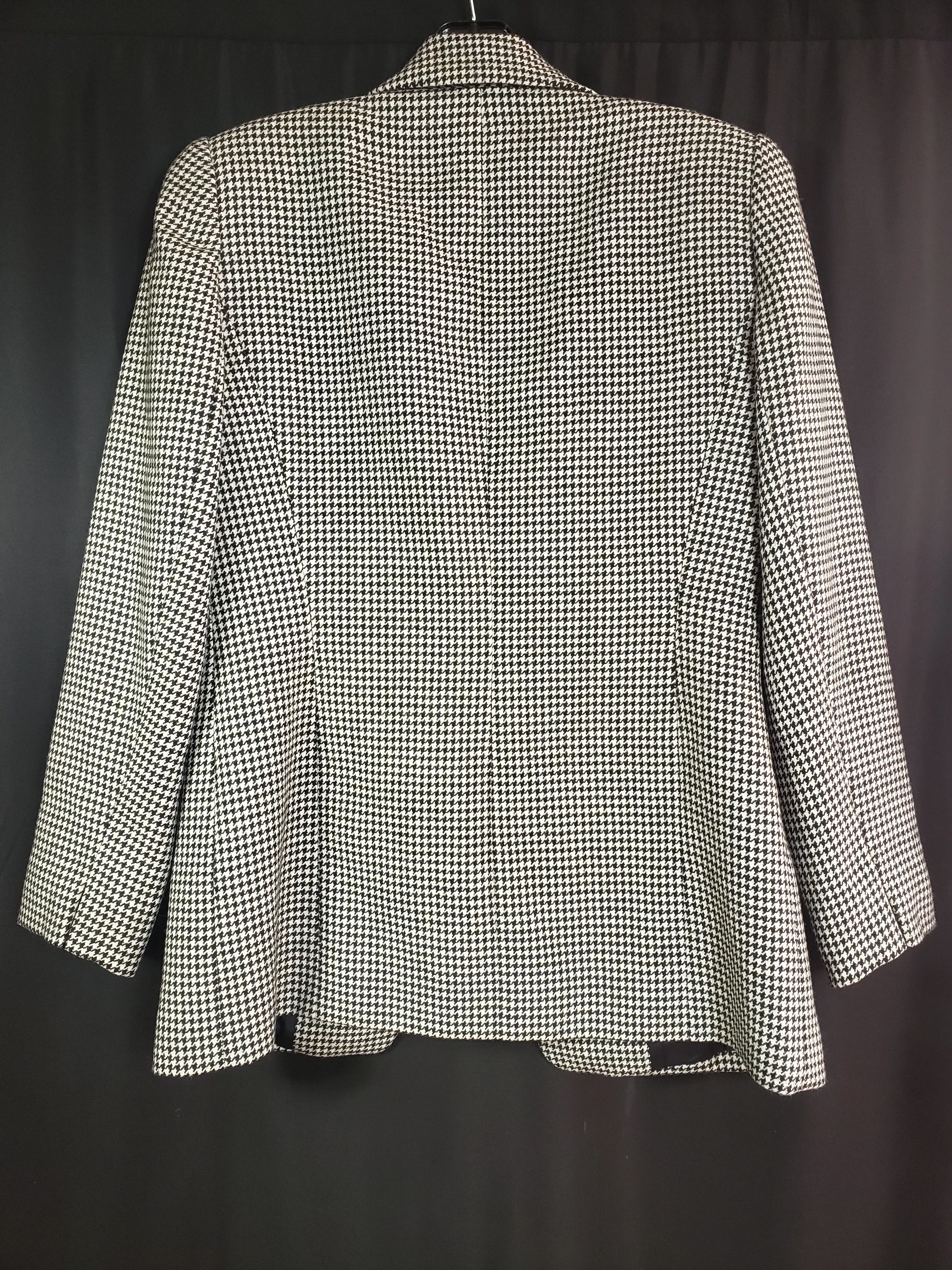 Linda Allard Ellen Tracy Houndstooth Wool Vintage Blazer size 2