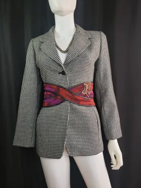 Linda Allard Ellen Tracy Houndstooth Wool Vintage Blazer size 2