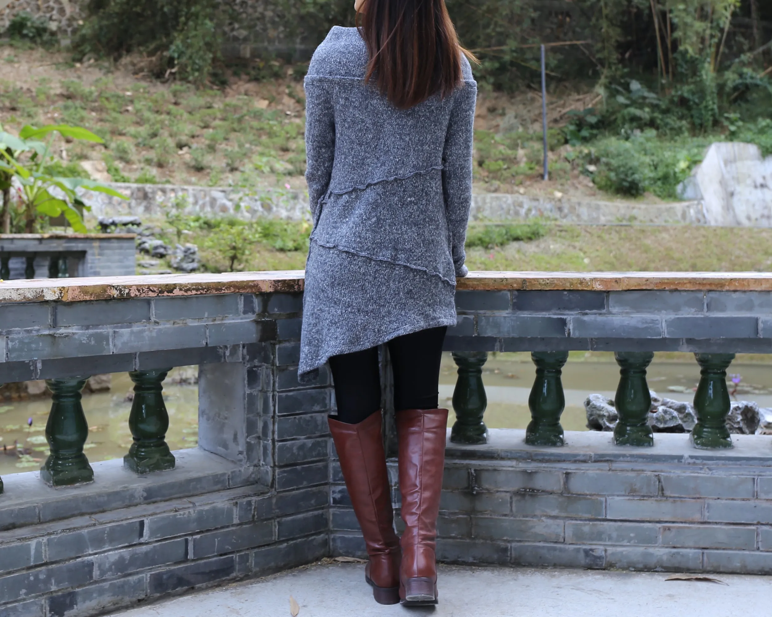 Long sweaters, Cowl neck sweater, off shoulder sweaters, tunic dress, Pullover sweater, oversized sweaters with thumb holes (Y1112)