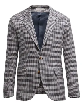 Navy and Cream Houndstooth Sportcoat