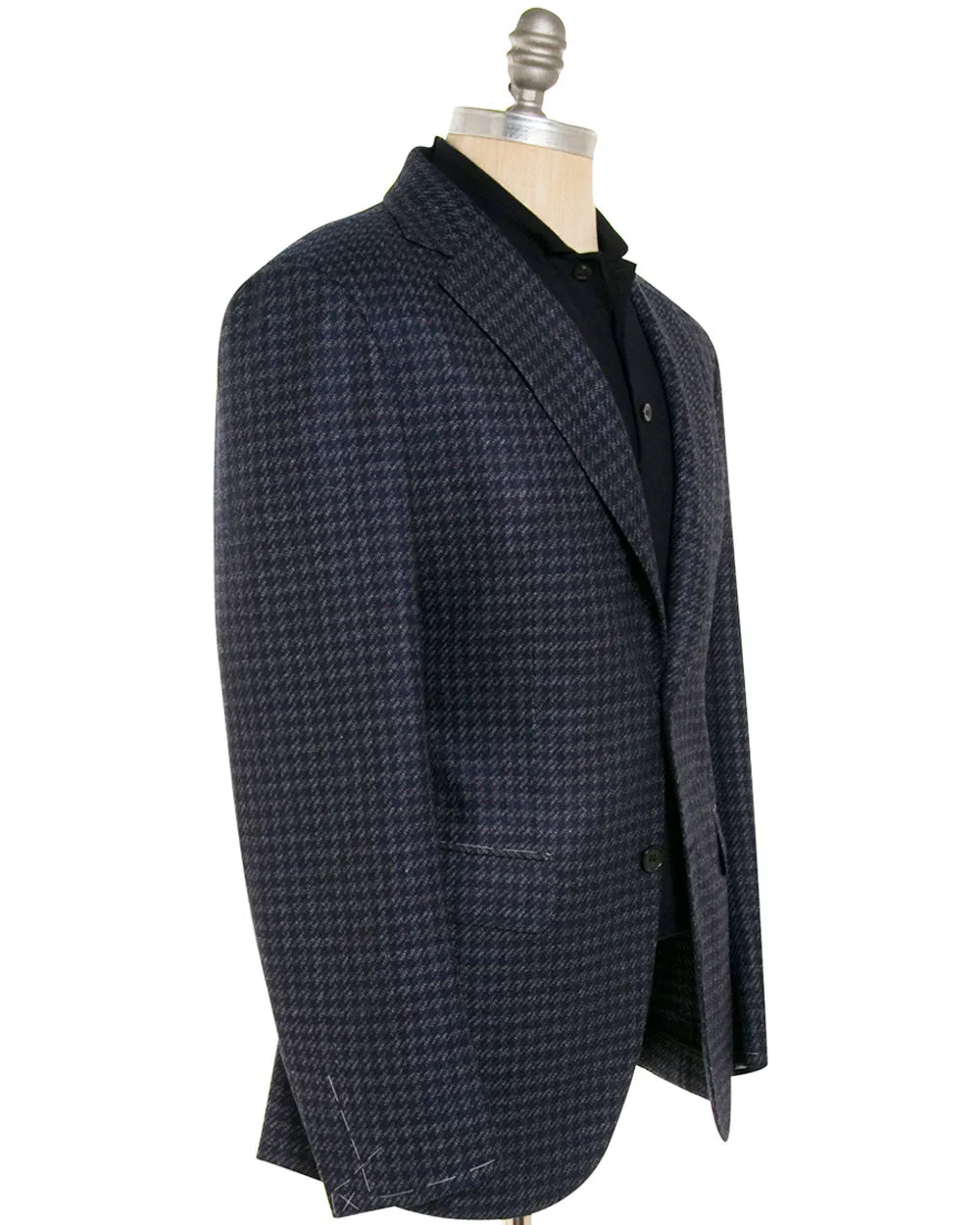 Navy Exploded Textured Houndstooth Sportcoat