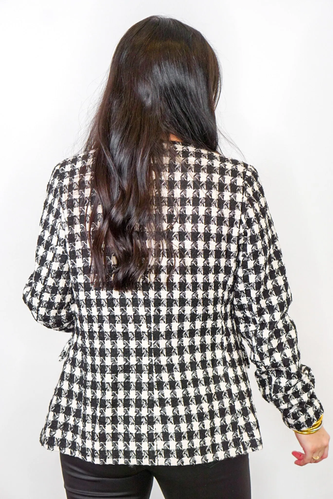 Picture Perfect Black Houndstooth Blazer