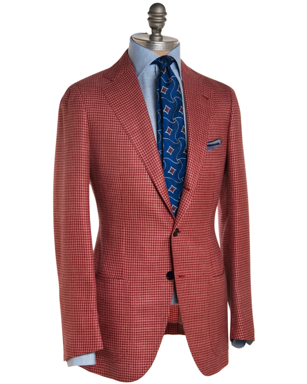 Red and Coral Mini Houndstooth Sportcoat