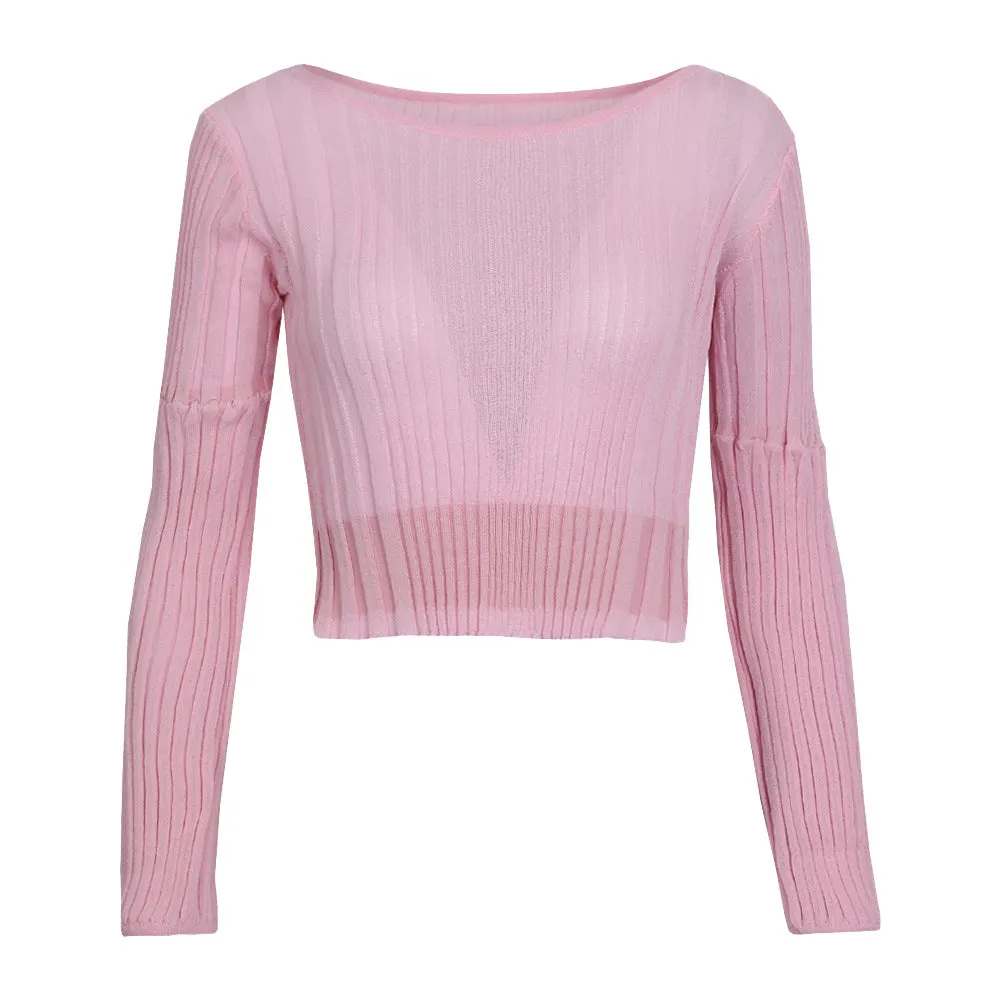 Round Neck Long Sleeve Knitting Sweaters