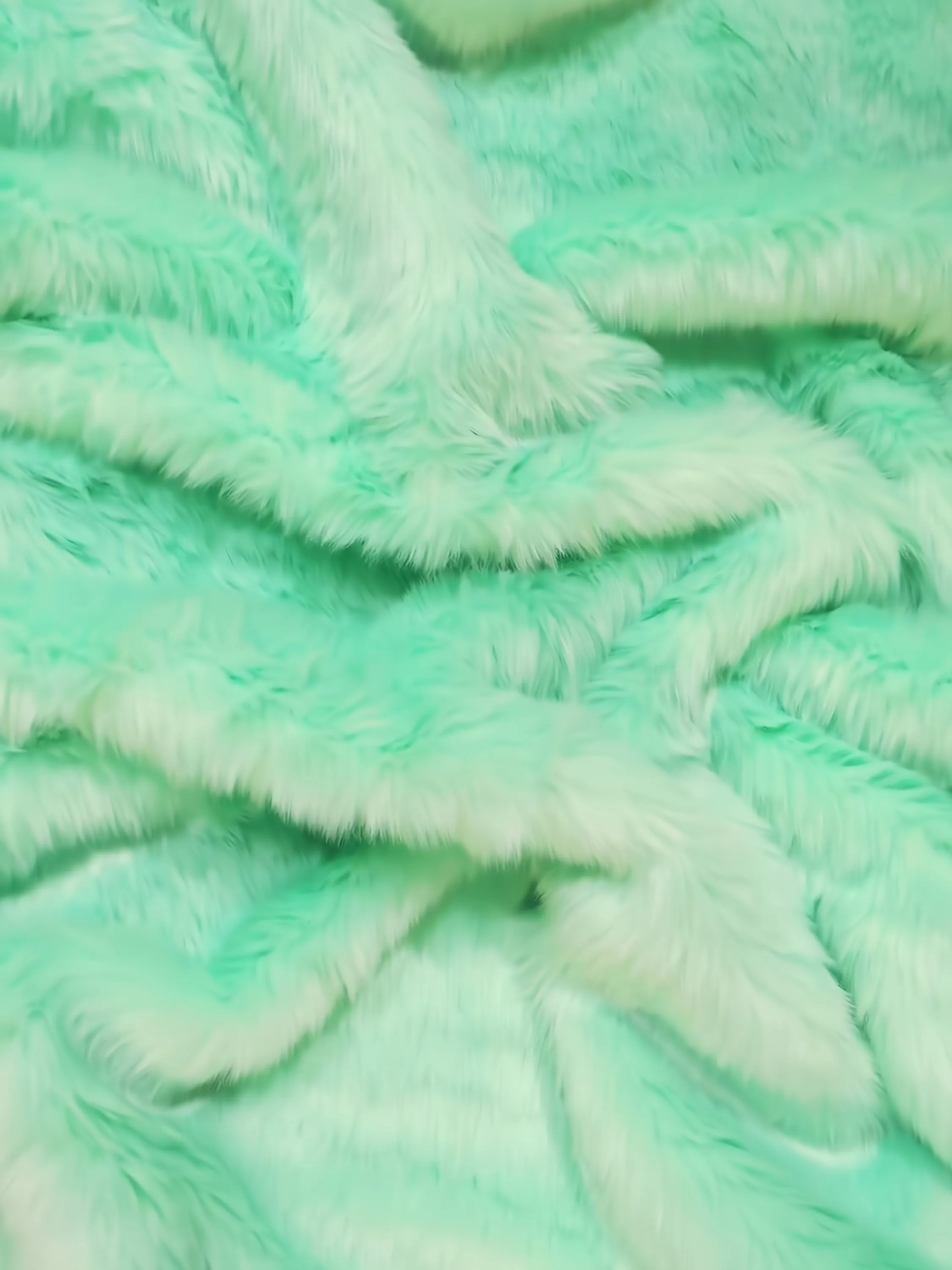 Short Shag Faux Fur Fabric / Mint / EcoShag 15 Yard Bolt