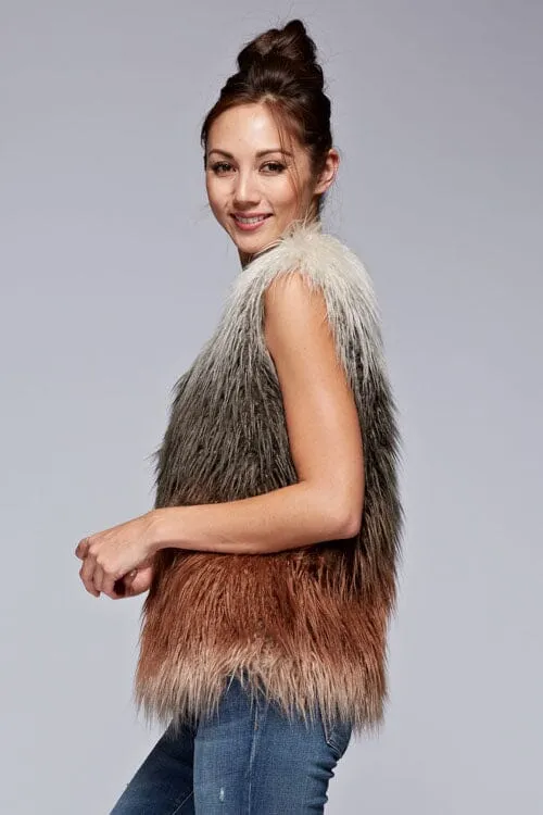 Shyanne Ombre Faux Fur Vest