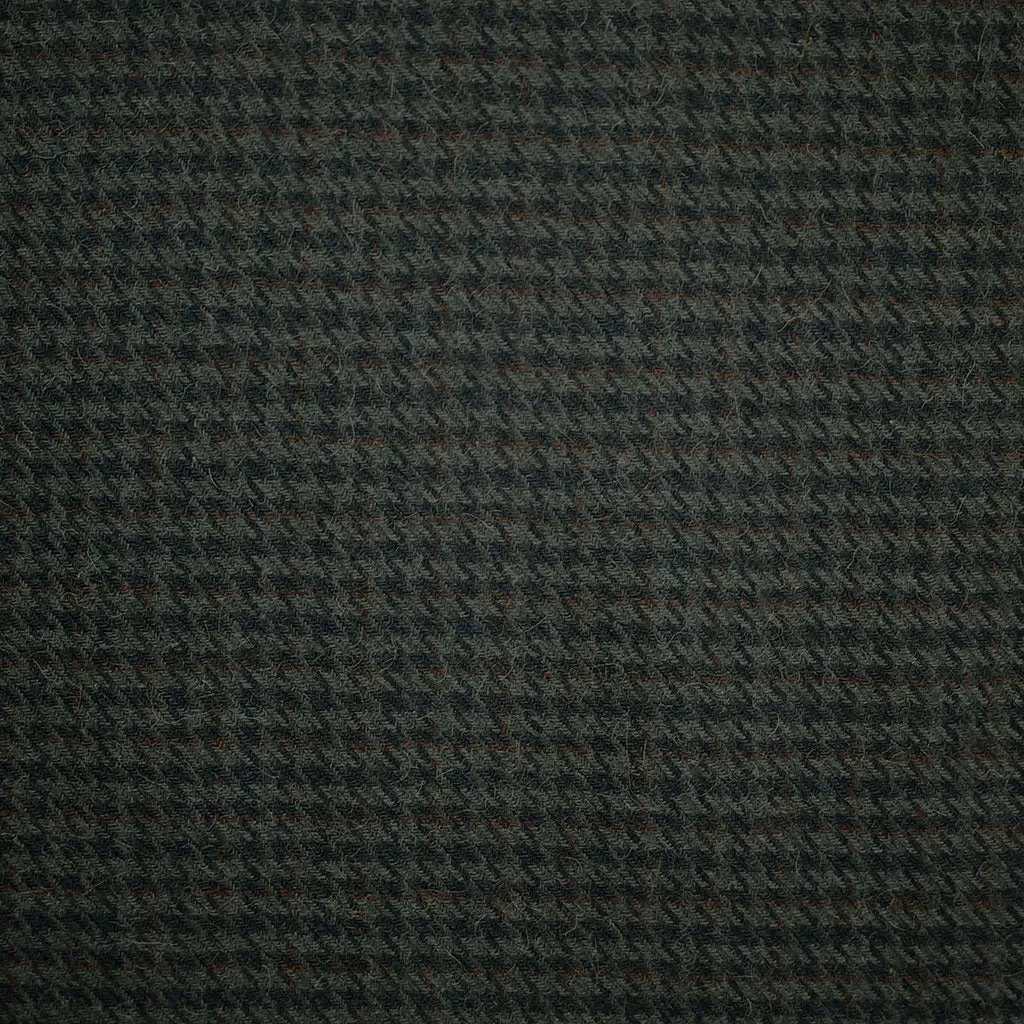 Soft Houndstooth Worsted Wool/Camel Flannel Dark Olive SY