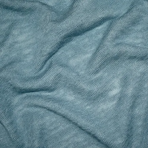 Stormy Teal Slub Jersey Sweater Knit Fabric